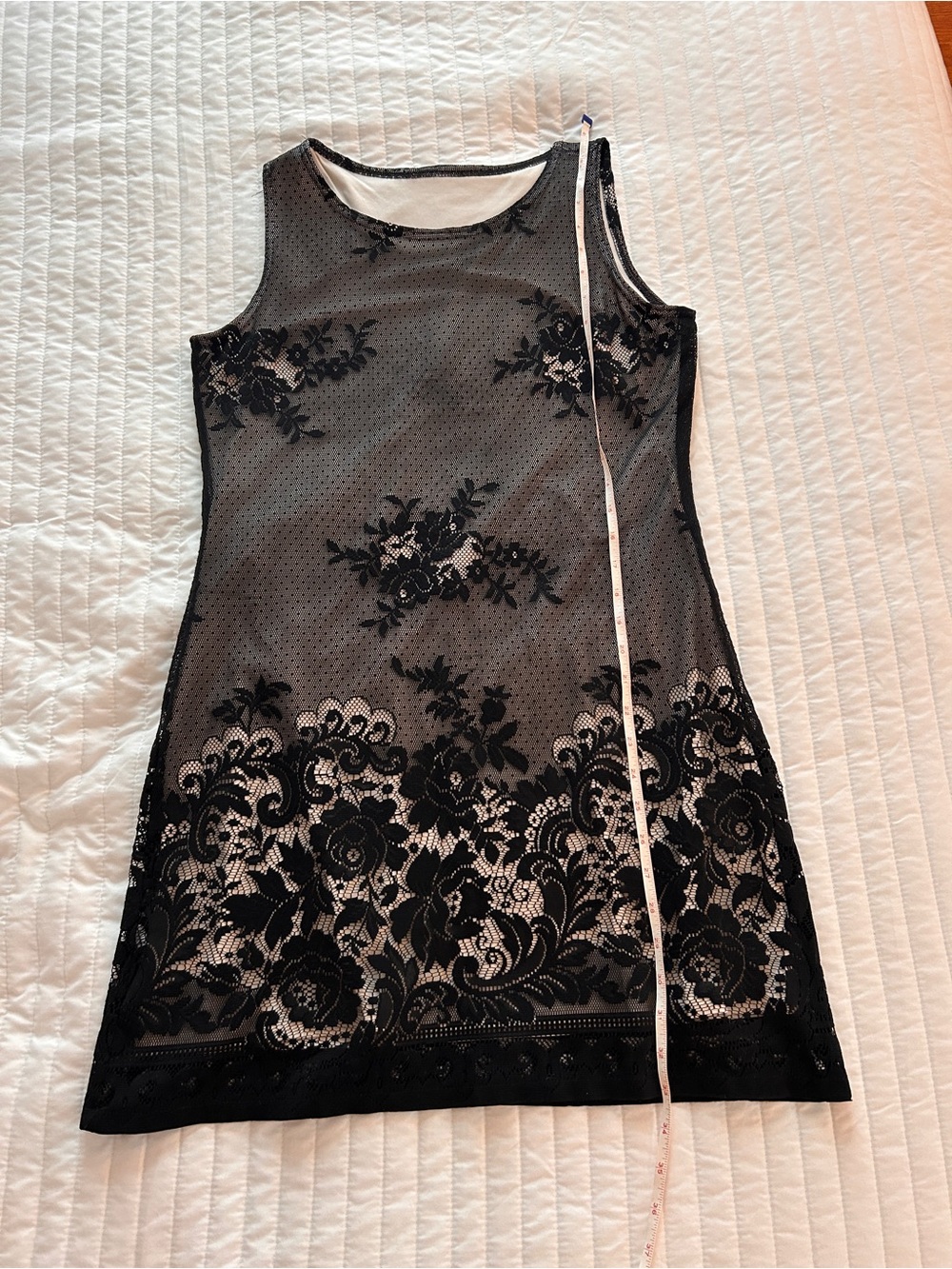 Black Lace Overlay Sheath Dress - xhilaration (tag removed)